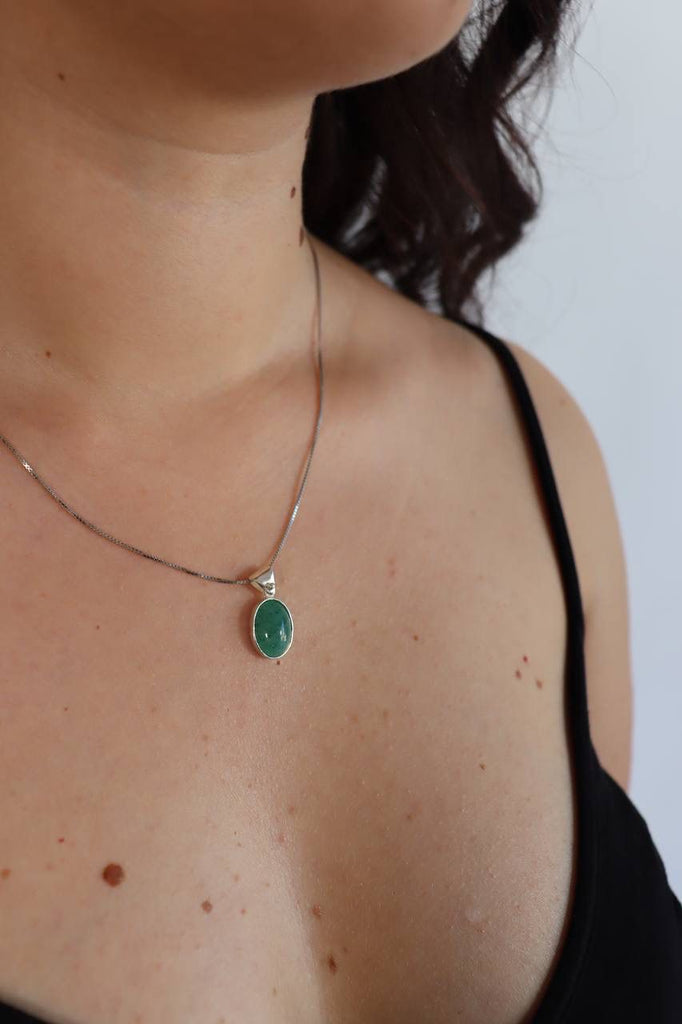 Petra Necklace Agata Verde Chiaro